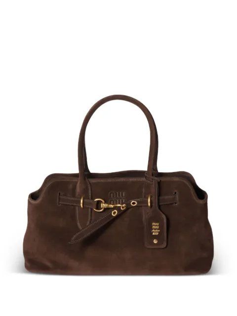 Miu Miu Aventure suede buckle-fastening tote bag