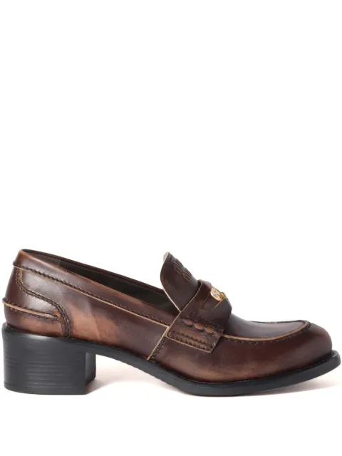 Miu Miu 50mm leather band coin loafers