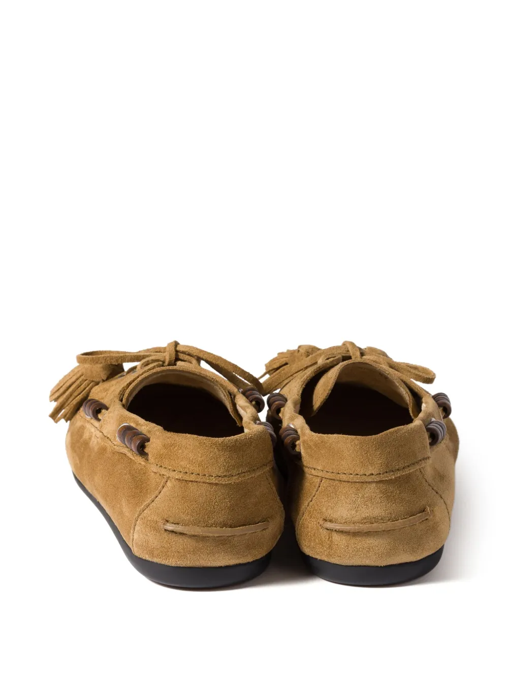 Miu Miu Suede Tassel Loafers In Green