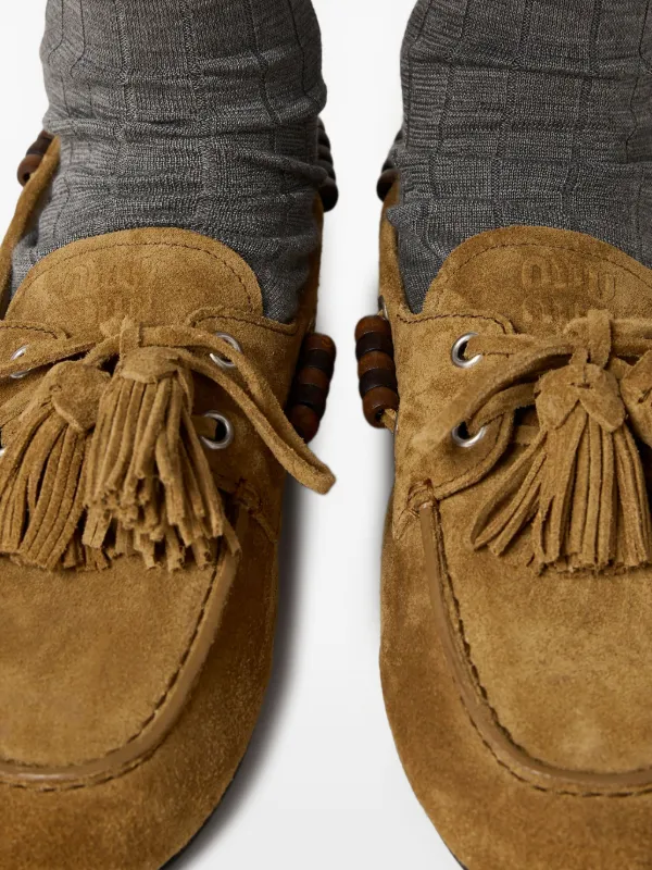 Miu Miu Mocassini Con Nappa Verde FARFETCH IT