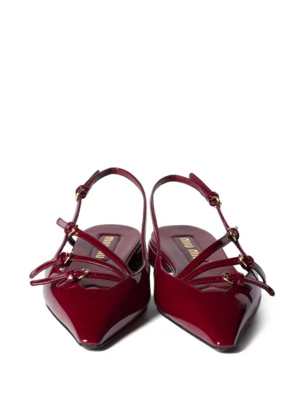 Miu Miu スリングバック パンプス | レッド | FARFETCH JP