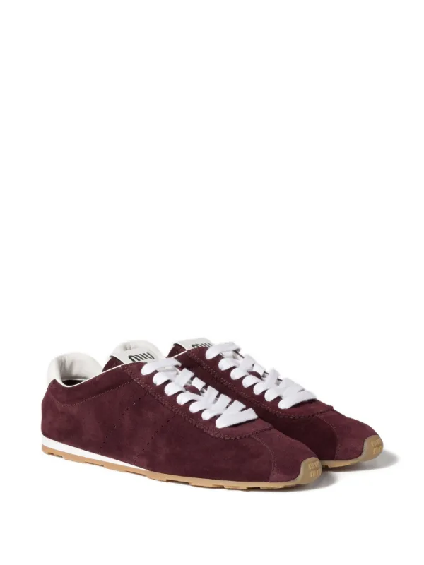 Miu Miu Plume Suede Sneakers | Red | FARFETCH Miu Miu Plume Suede Sneakers | Red | FARFETCH