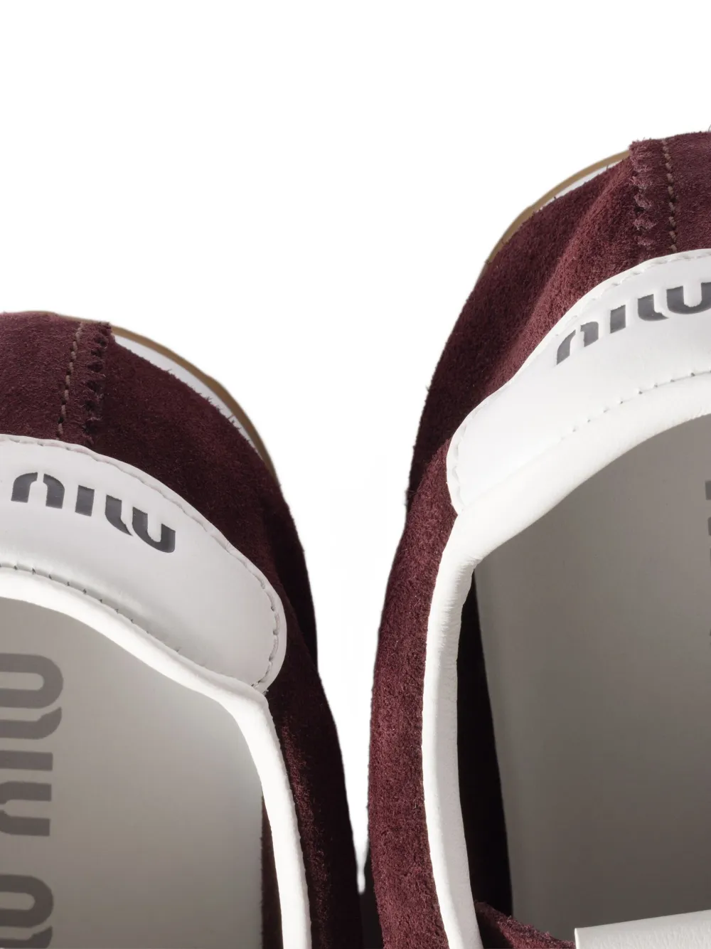 Miu Miu Plume Suede Sneakers In Red