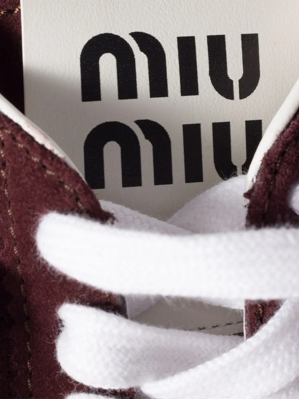 Miu Miu Plume Suede Sneakers In Red