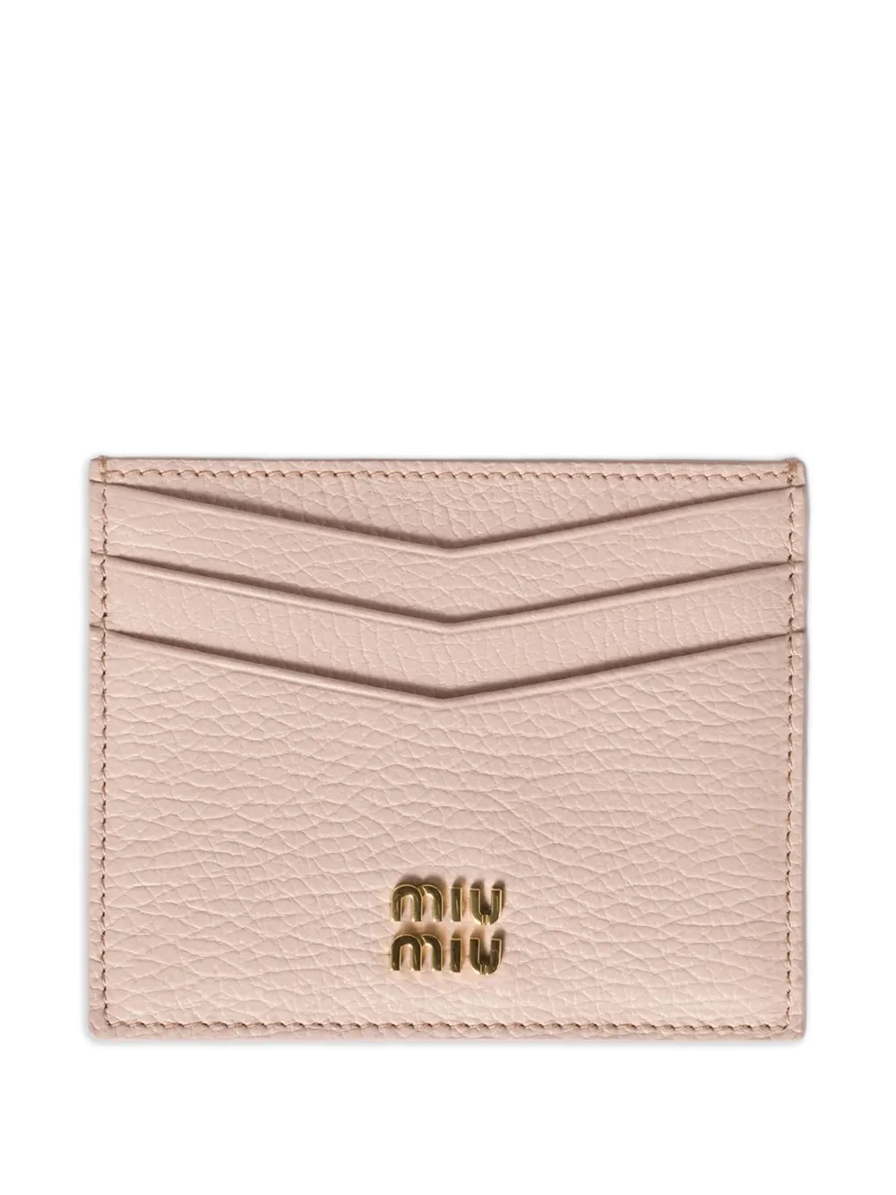 Miu Miu Leather Logo-plaque Card Holder In Pink