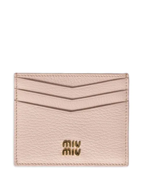 Miu Miu leather logo-plaque card holder