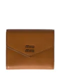 Miu Miu debossed-logo leather wallet - Brown