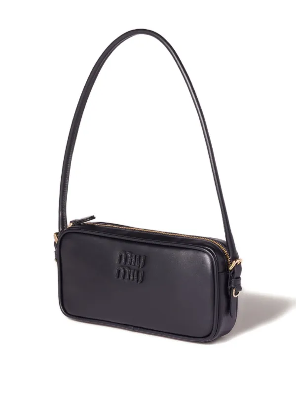 Miu Miu ブラックレザー バッグ ブラック レザー ボー バッグ | Miu Miu