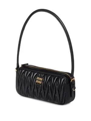Miu Miu マテラッセ ショルダーバッグ ミニ | ブラック | FARFETCH JP