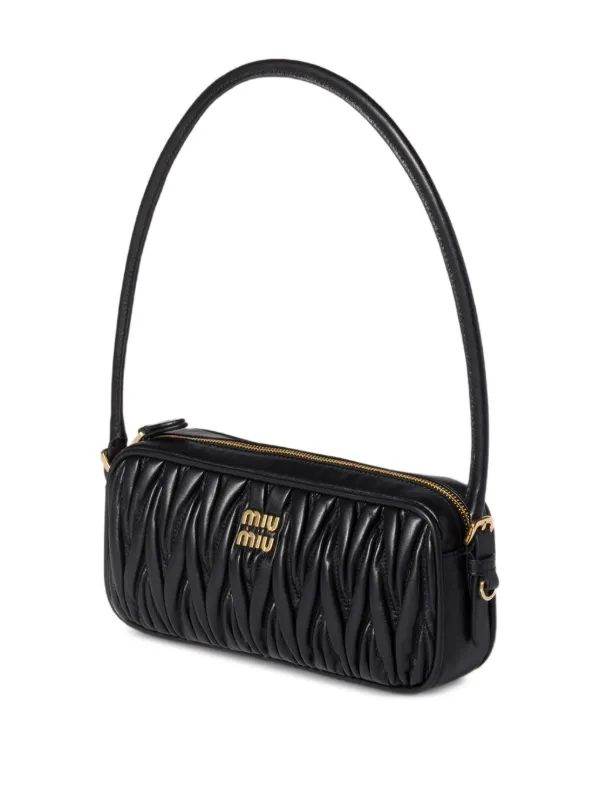 miu miu プリーツ ショルダーバッグ ブラック Miu Miu ショルダーバッグ | ブラック | FARFETCH JP