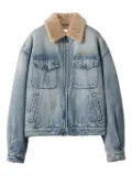 Miu Miu shearling-collar denim jacket - Blue