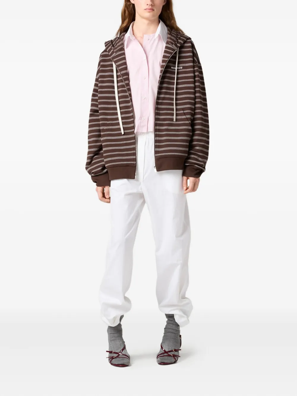Miu Sweater met capuchon Bruin