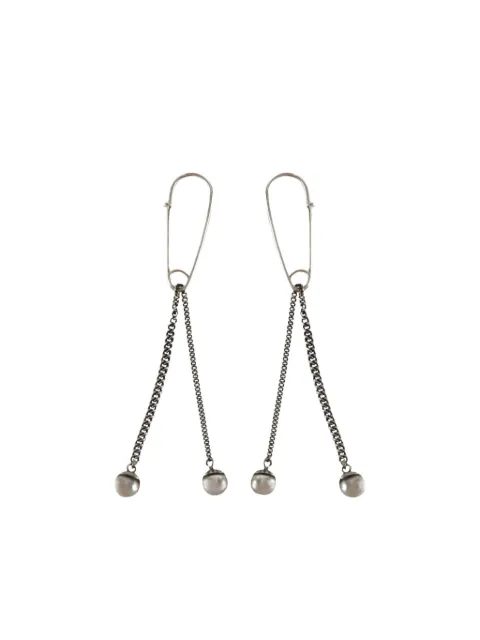 WERKSTATT:MÜNCHEN safety-pin chain earrings