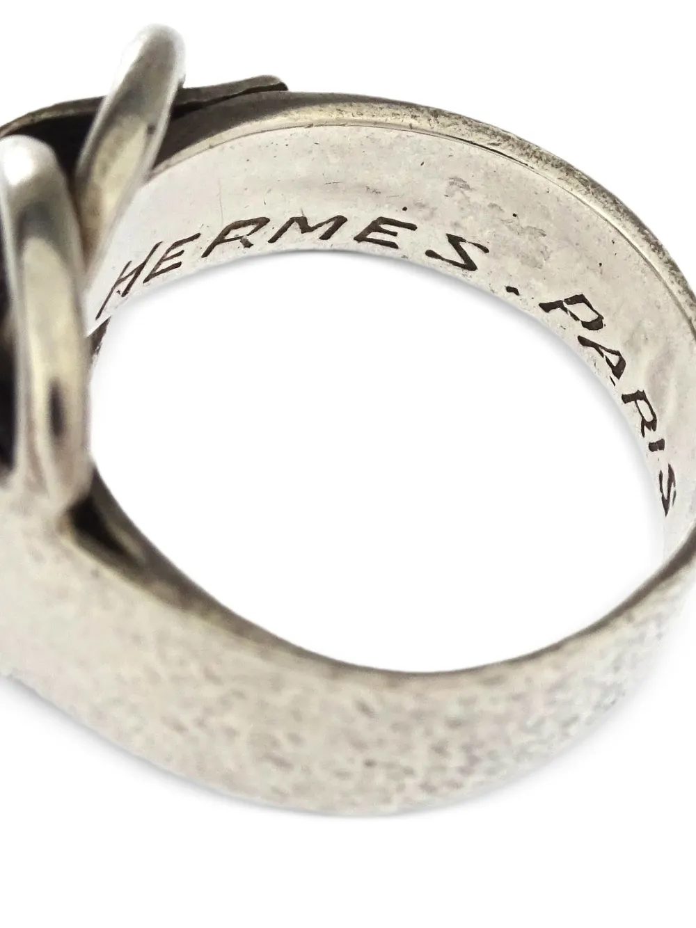 Pre-owned Hermes 1990-2000 Deux Anneaux Ring In Silver