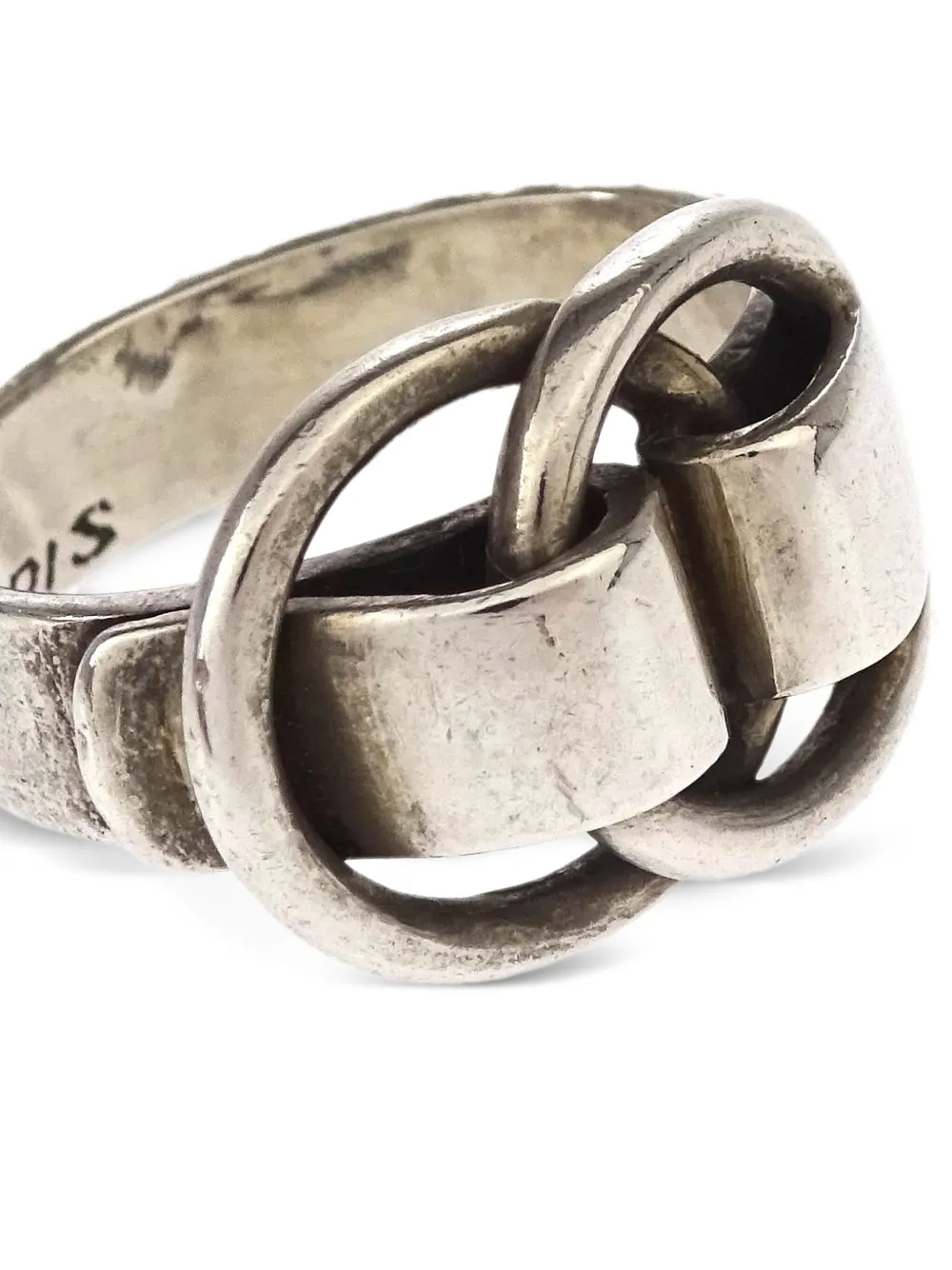 Pre-owned Hermes 1990-2000 Deux Anneaux Ring In Silver