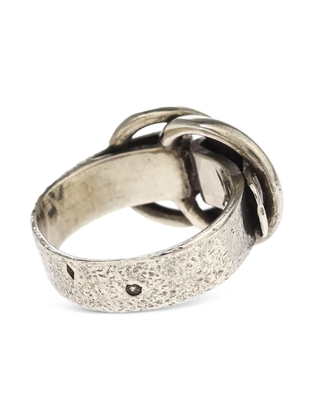 Pre-owned Hermes 1990-2000 Deux Anneaux Ring In Silver