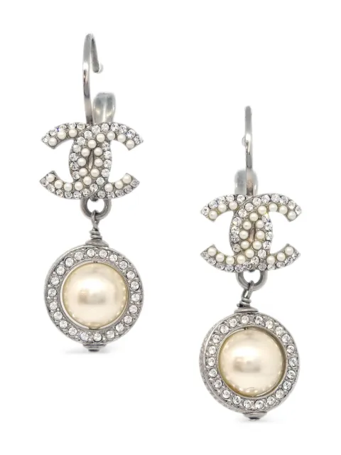CHANEL Pre-Owned 2018 Interlocking CC-logo earrings 