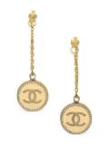CHANEL Pre-Owned 2001 CC drop earrings - Gold
