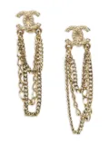 CHANEL Pre-Owned 2009 CC drop earrings - Gold
