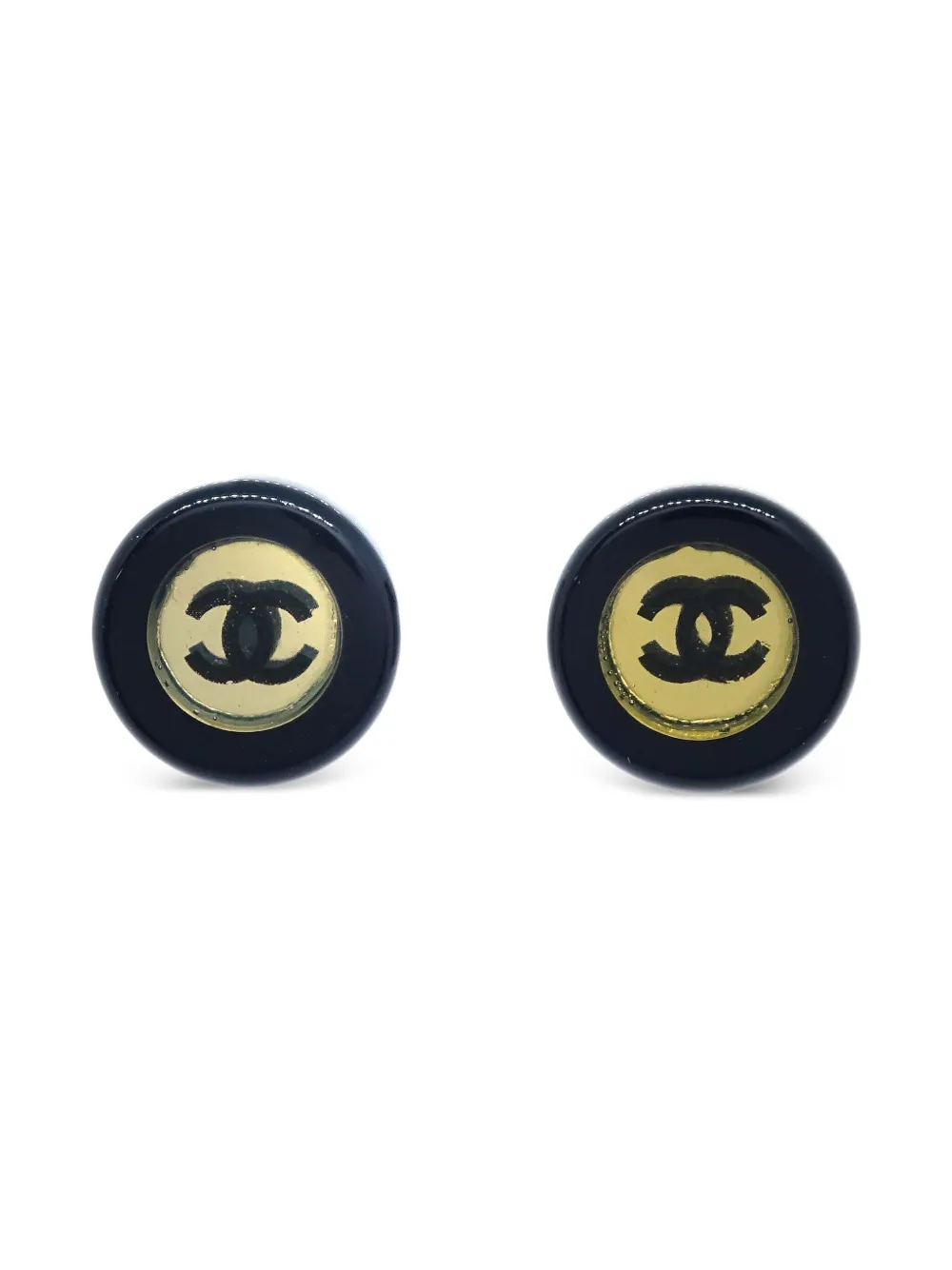 CHANEL Pre-Owned 2001 ココマーク イヤリング - ブラック CHANEL Pre-Owned 2001 ココマーク イヤリング - ブラック