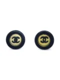 CHANEL Pre-Owned 2001 CC stud earrings - Black