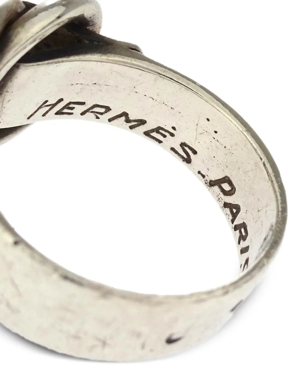 Pre-owned Hermes 1990-2000 Deux Anneaux Ring In Silver