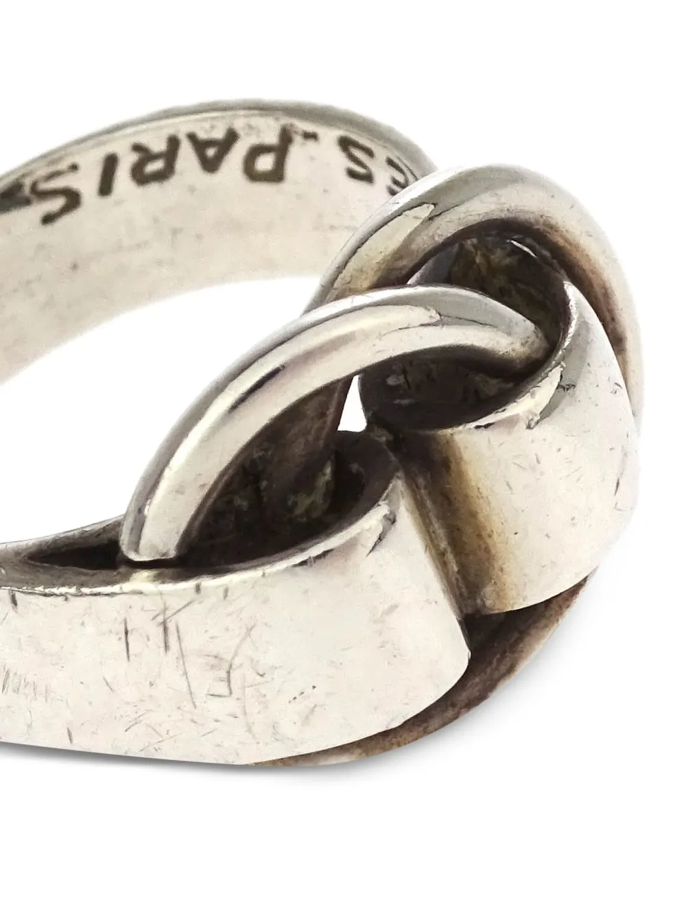 Pre-owned Hermes 1990-2000 Deux Anneaux Ring In Silver
