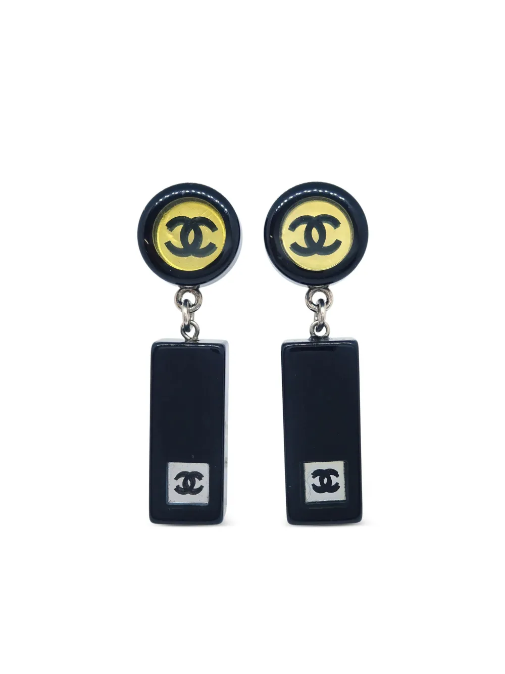 CHANEL Pre-Owned 2001 スクエア ピアス - ブルー CHANEL Pre-Owned 2001 スクエア ピアス - ブルー