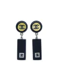 CHANEL Pre-Owned 2001 rectangular dangle earrings - Blue