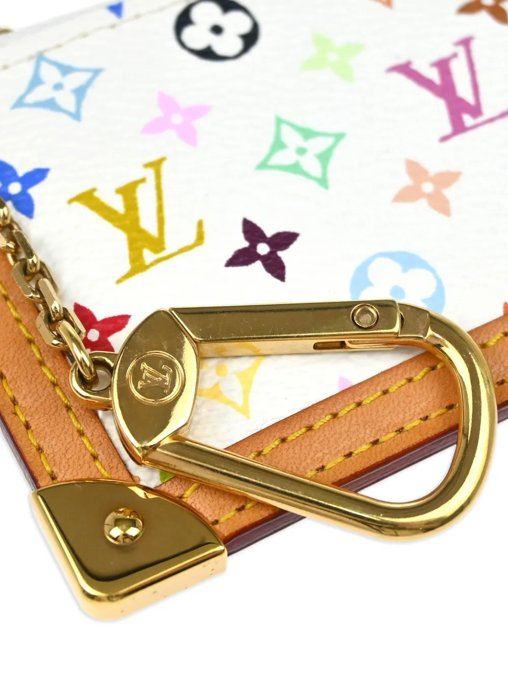 Pre-owned Louis Vuitton 2005 Pochette Cles Coin Purse In White