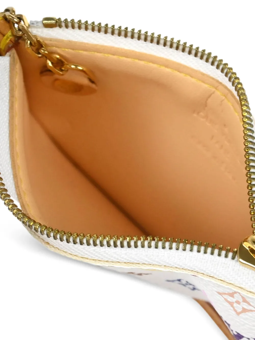 Pre-owned Louis Vuitton 2005 Pochette Cles Coin Purse In White