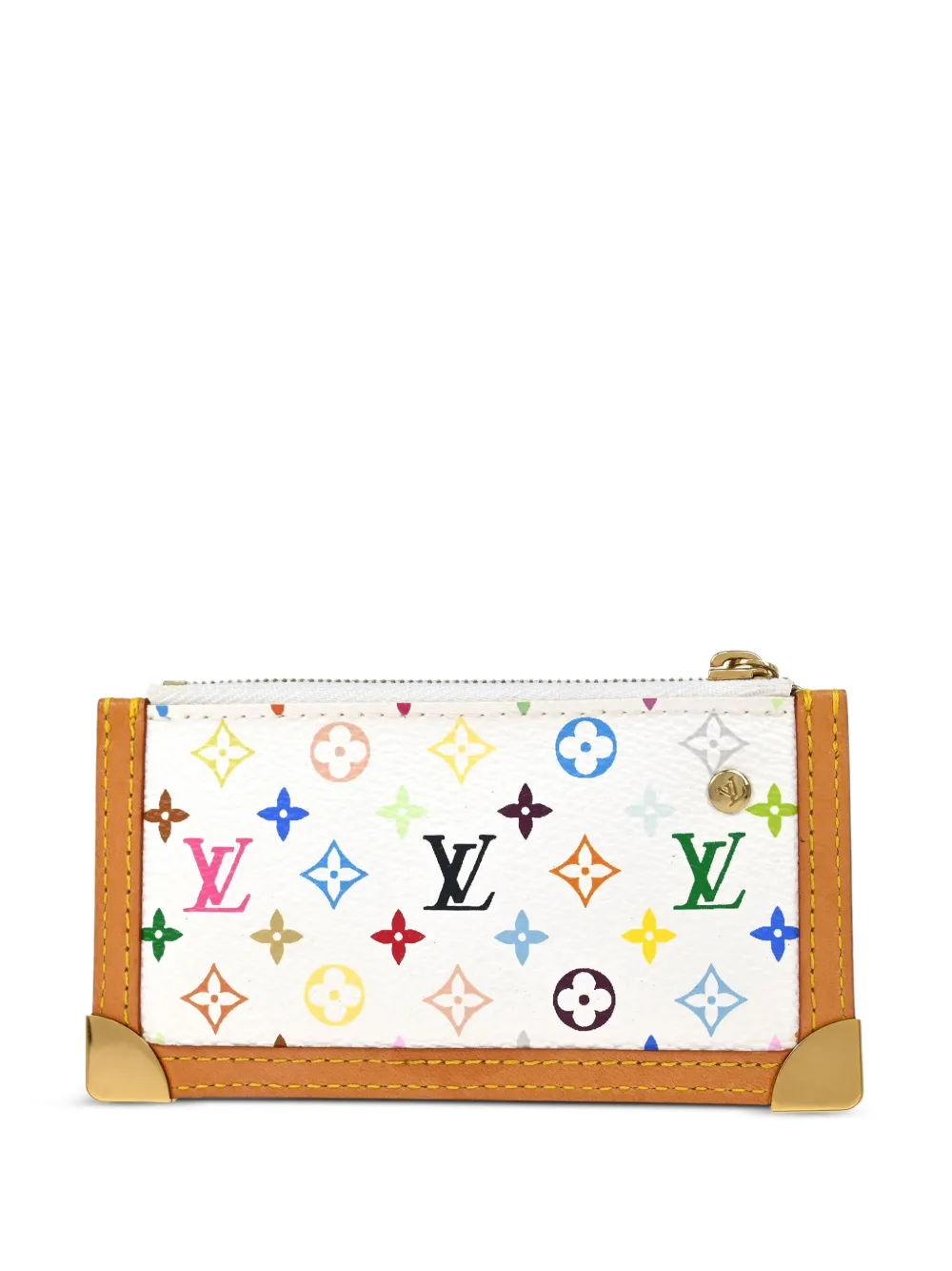 Pre-owned Louis Vuitton 2005 Pochette Cles Coin Purse In White