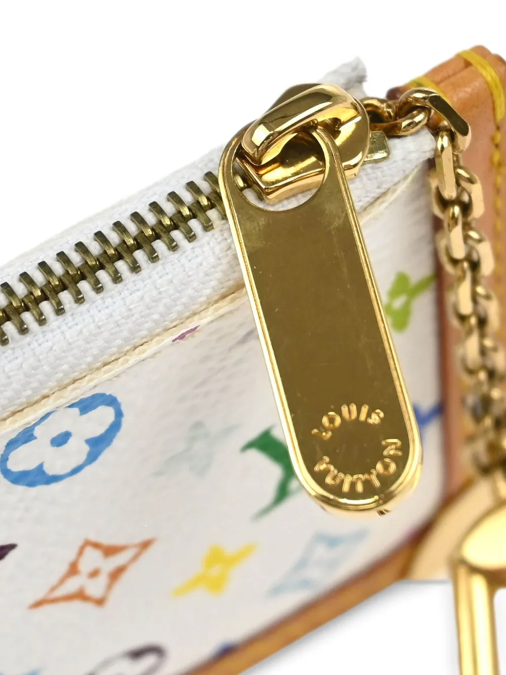 Pre-owned Louis Vuitton 2005 Pochette Cles Coin Purse In White