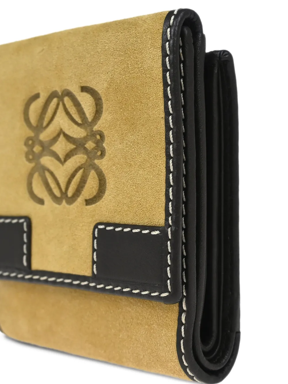 Pre-owned Loewe 1990-2000s Suede Wallet In Neutral