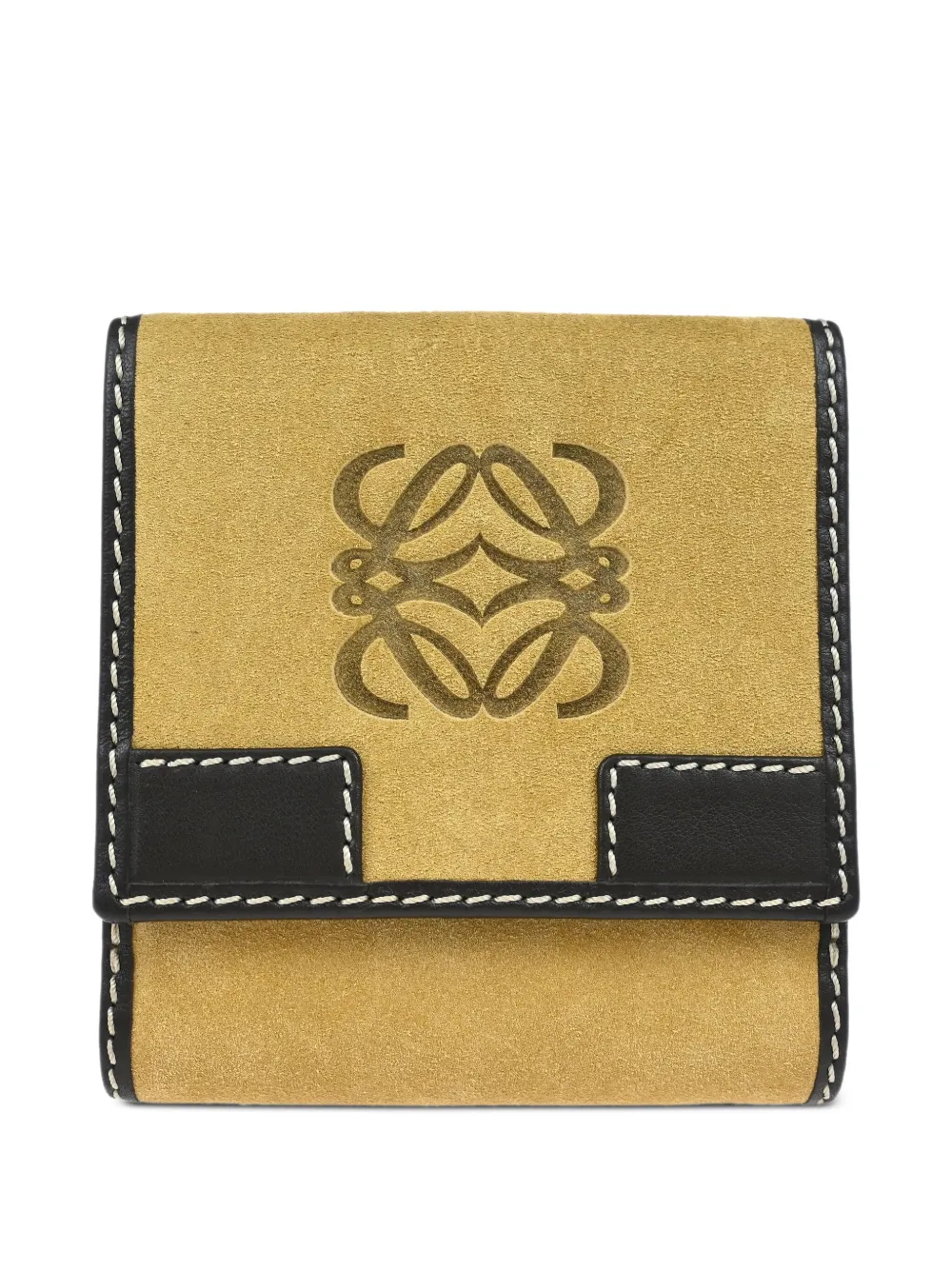 Pre-owned Loewe 1990-2000s Suede Wallet In Neutral