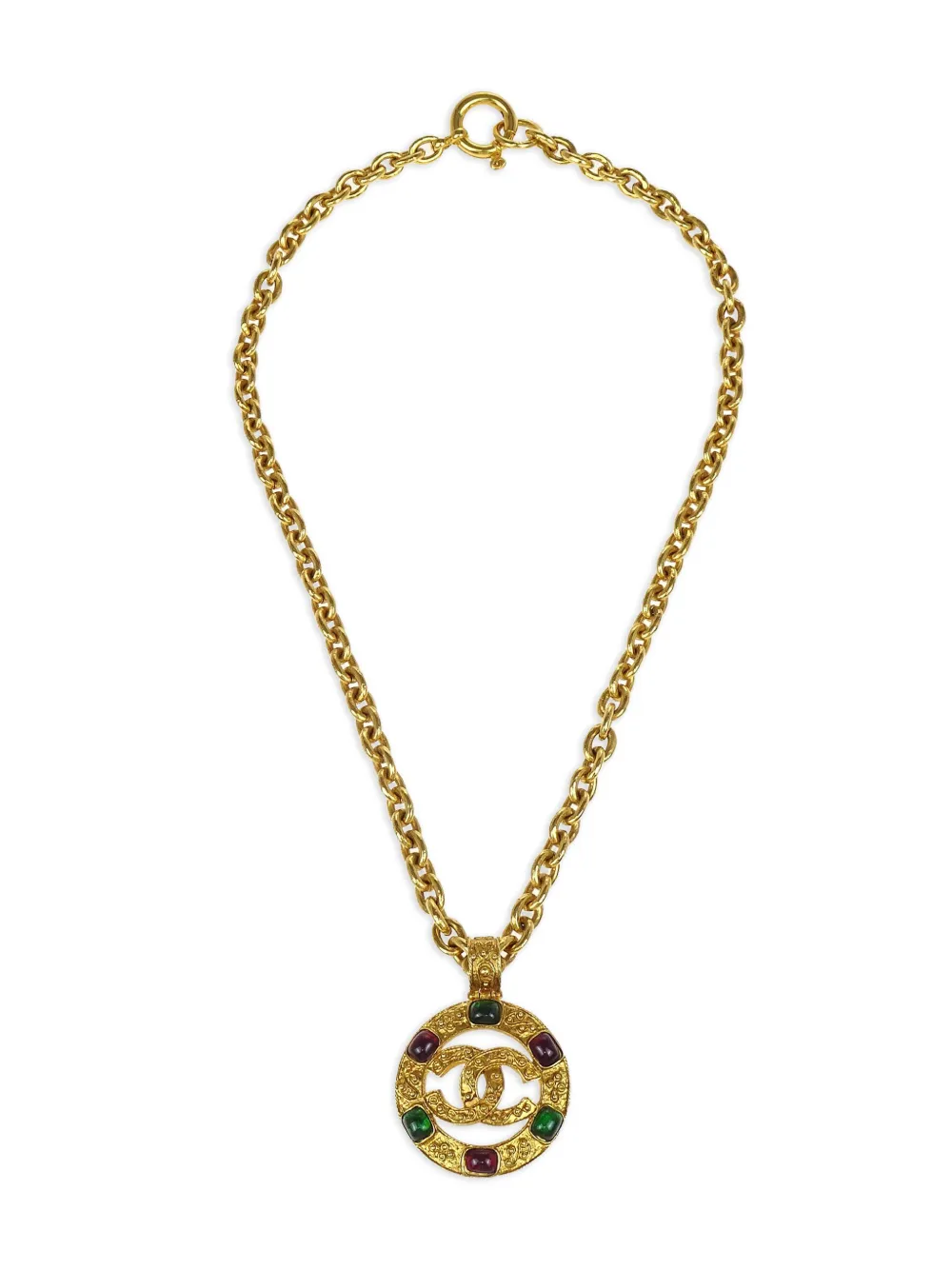 CHANEL Pre-Owned 1994 メダリオン ペンダント ネックレス - ゴールドトーン CHANEL Pre-Owned 1994 メダリオン ペンダント ネックレス - ゴールドトーン