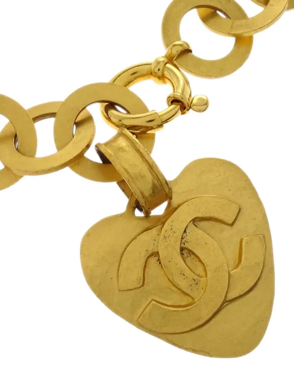 CHANELヴィンテージチェーンベルトハート95P ベルトゴールド