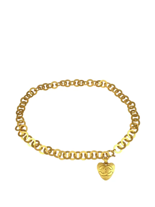 CHANELヴィンテージチェーンベルトハート95P ベルトゴールド