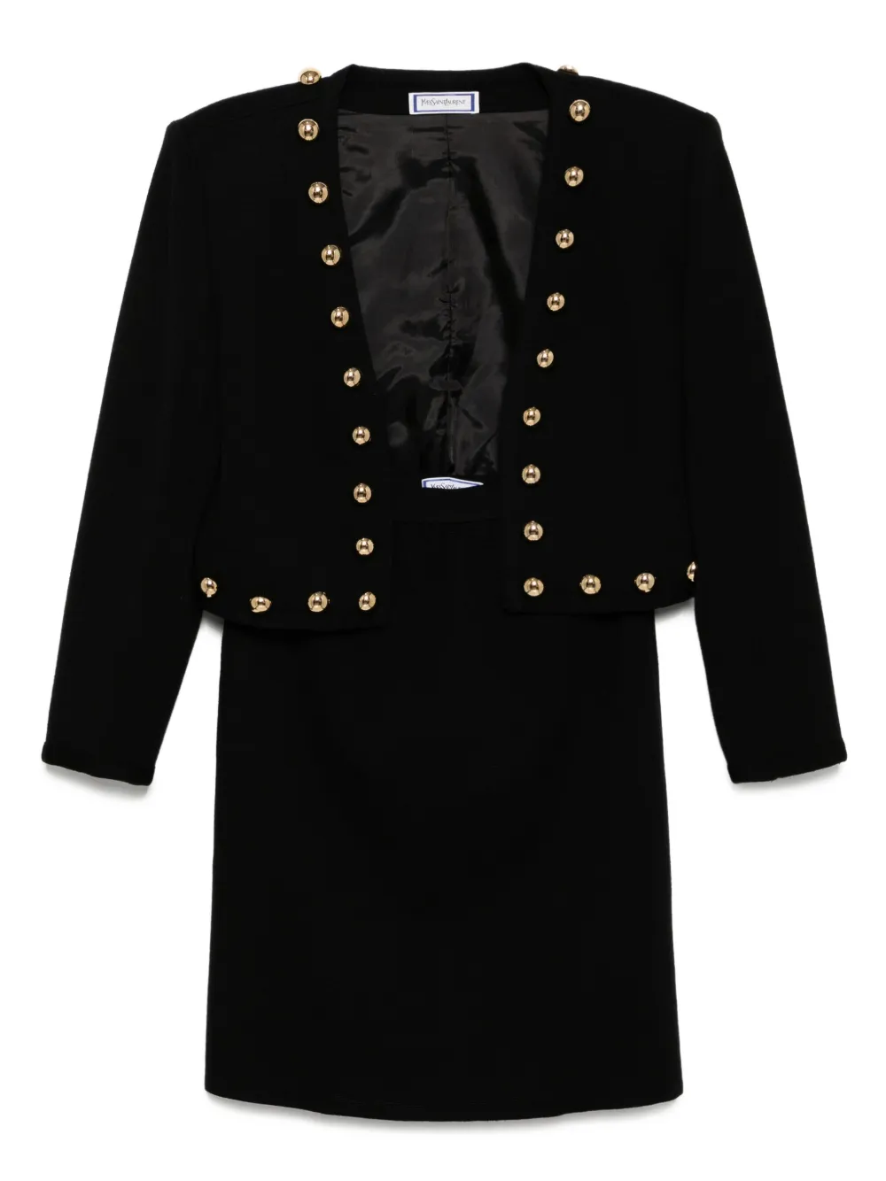Saint Laurent Pre-Owned 1990-2000 スカートスーツ - ブラック Saint Laurent Pre-Owned 1990-2000 スカートスーツ - ブラック