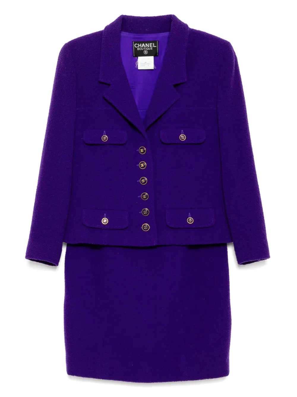 CHANEL Pre-Owned 1995 setup suit jacket skirt | Purple | Image 1