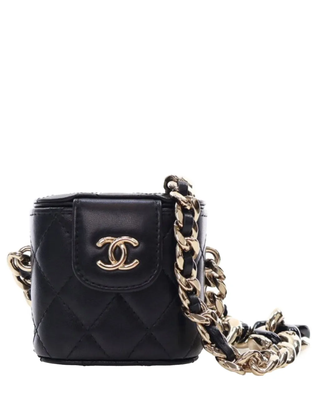 CHANEL Pre-Owned 2021 Mini Quilted Lambskin Resin Elegant Chain CHANEL Pre-Owned 2021 Mini Quilted Lambskin Resin Elegant Chain