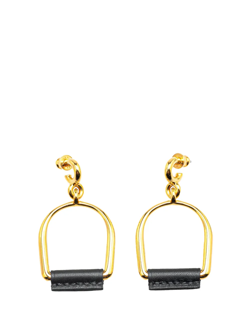 2010-2025 Large Gold Plated Heritage Equestre Etrier Push Back Earrings costume earrings