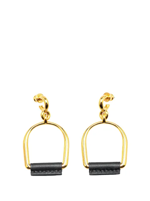 Hermès Pre-Owned 2010-2025 Large Gold Plated Heritage Equestre Etrier Push Back Earrings costume earrings