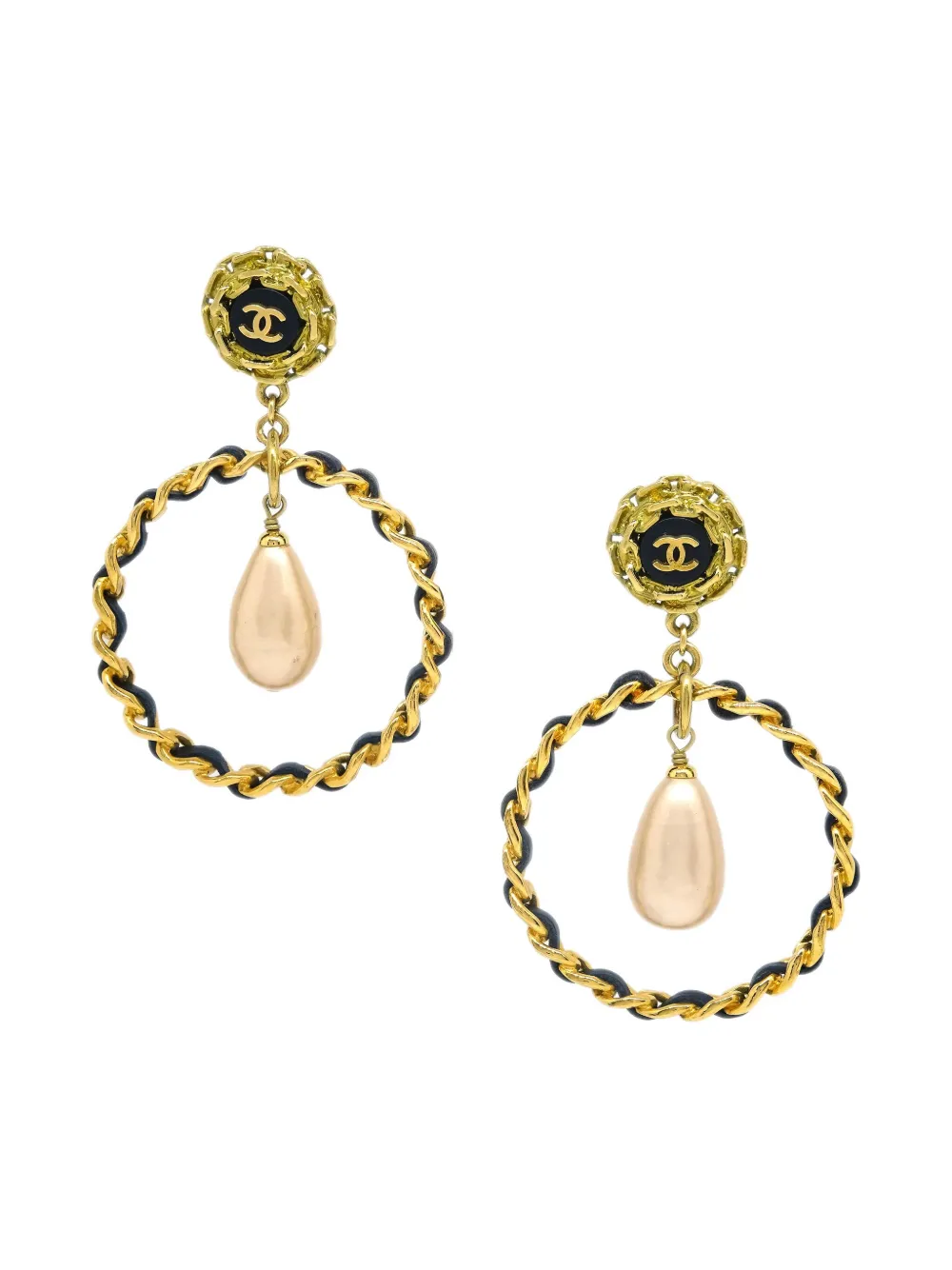 CHANEL Pre-Owned Orecchini pendenti con perle sintetiche 1995 - Oro