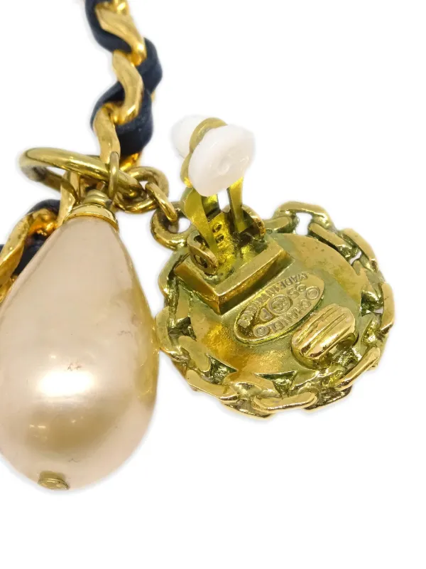 CHANEL Pre-Owned 1995s ドロップパール イヤリング | ゴールドトーン 