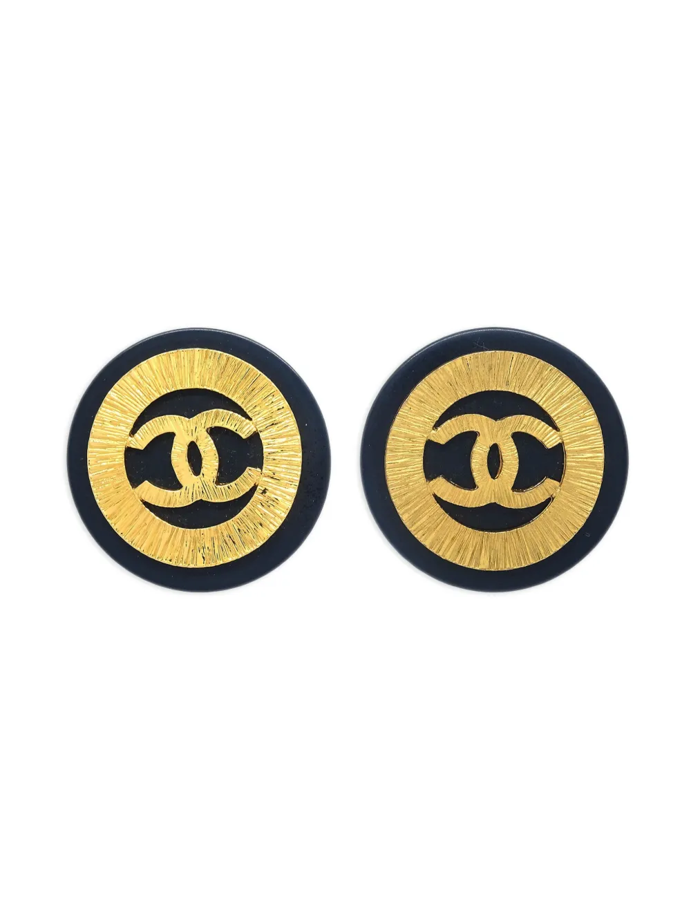 CHANEL Pre-Owned 1990 logo-embellished earrings - ゴールドトーン CHANEL Pre-Owned 1990 logo-embellished earrings - ゴールドトーン