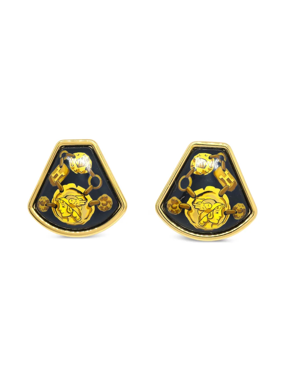 1990-2000s Enamel Cloisonne slip-on earrings