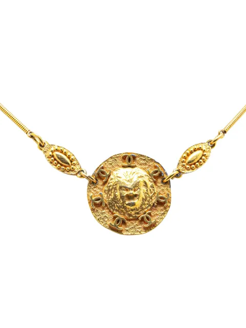 CHANEL Pre-Owned 1950-1970 Gold Plated Sun Lion Necklace costume necklace