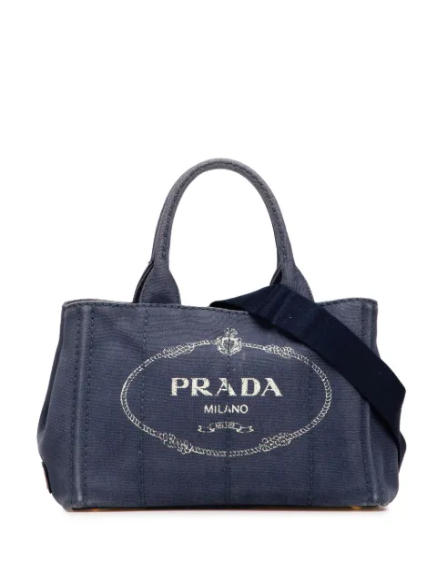 Prada Pre-Owned 2013-2025 Small Canvas Canapa Logo satchel