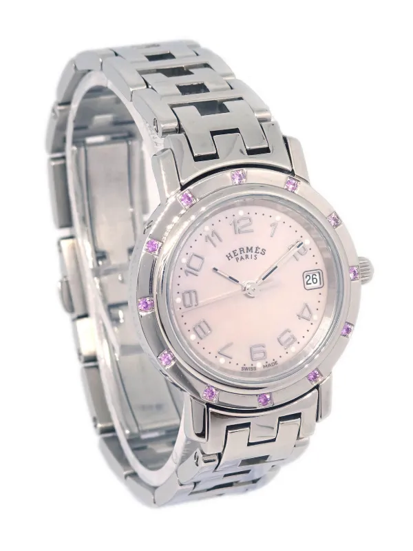 時計 HERMES PARIS HERMES エルメス クリッパーコンビ CL6.720 ホワイト文字盤 GP